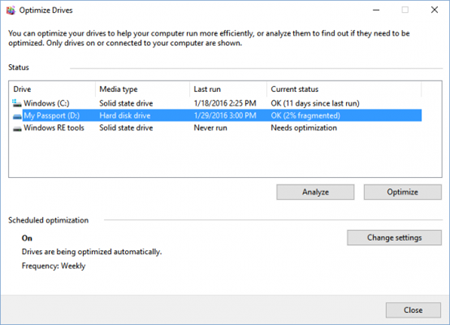 solid state drive How to Defrag Windows 10?
my passport hard disk drive